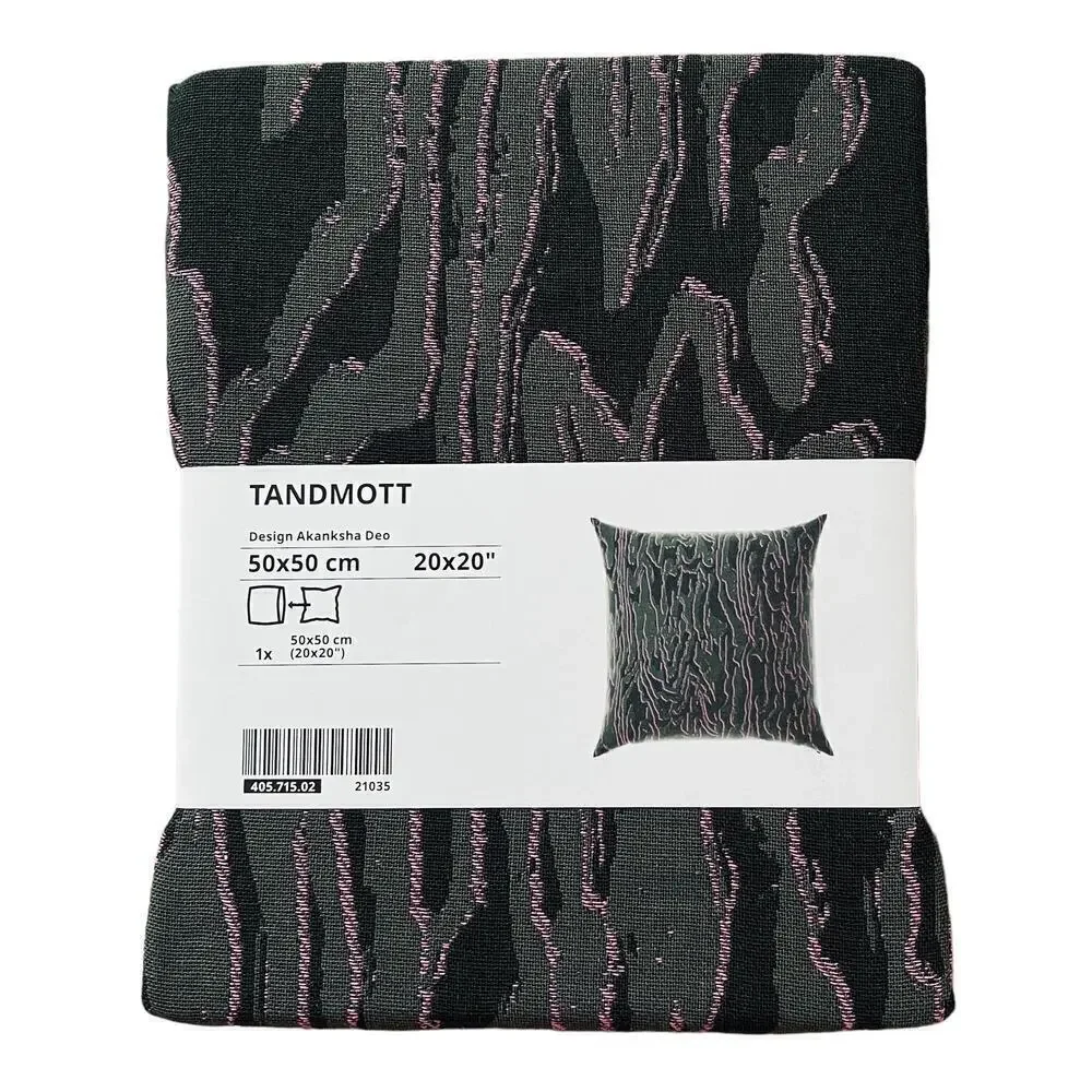 IKEA TANDMOTT Green & Pink Jacquard-Woven Pillow Cover 20